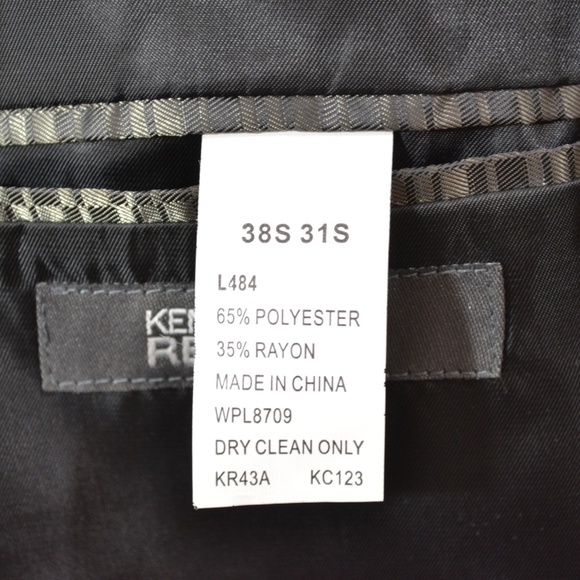 Kenneth Cole 38S Sport Coat Blazer Suit Jacket Bla - Picture 8 of 8